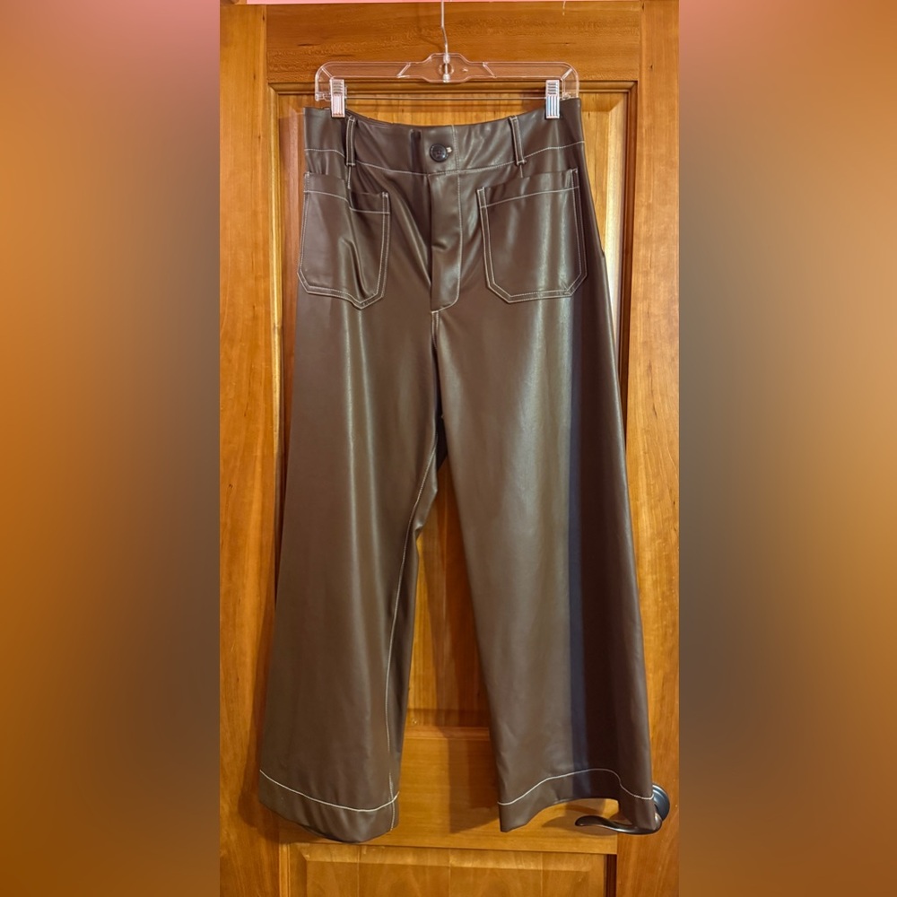 Anthropologie Brown Wide-Leg Pants